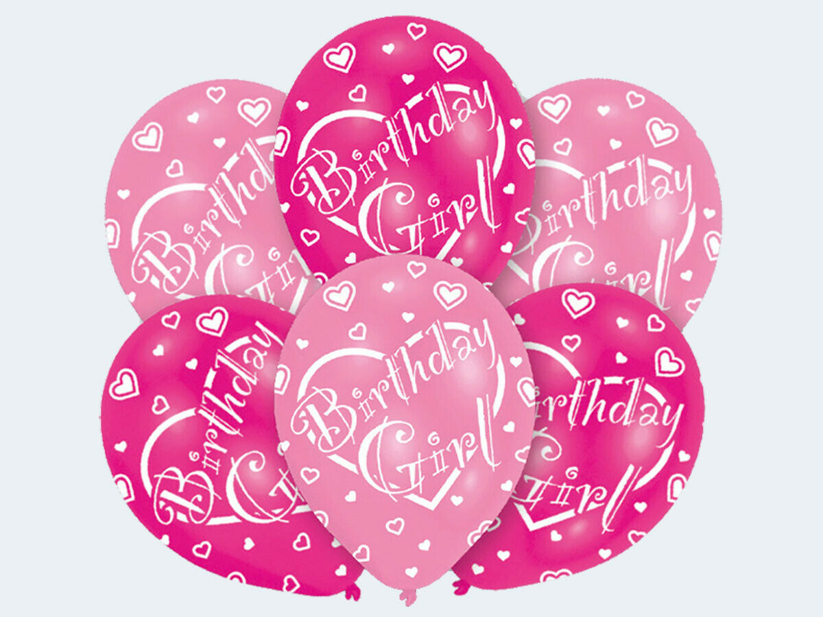 Latex Ballons Birthday Girl 27,5cm